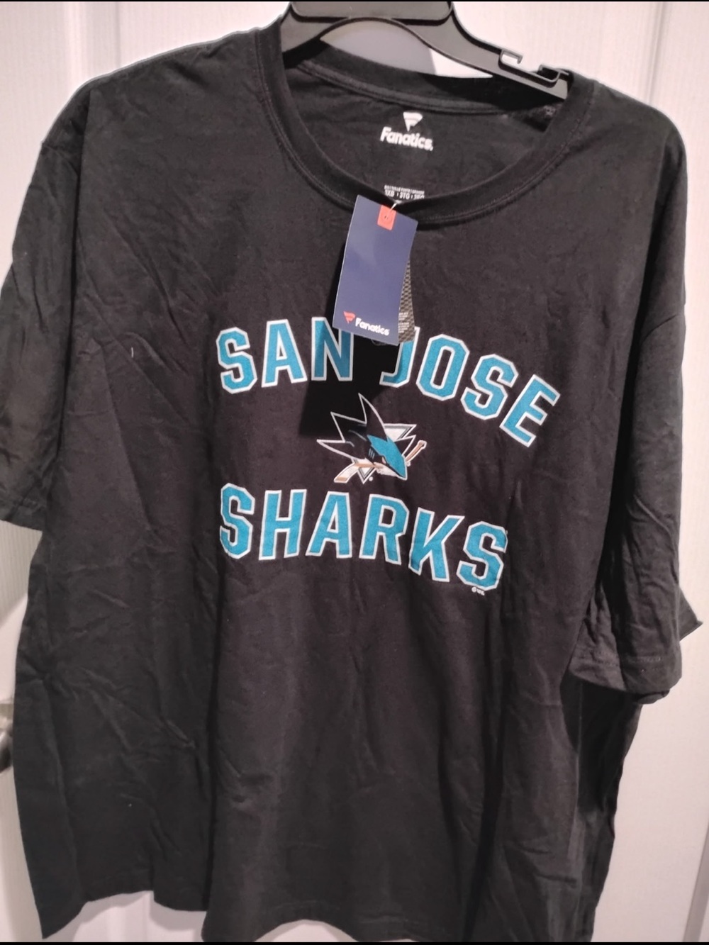 Fanatics Black San Jose Sharks Graphic Tee with Teal Accents